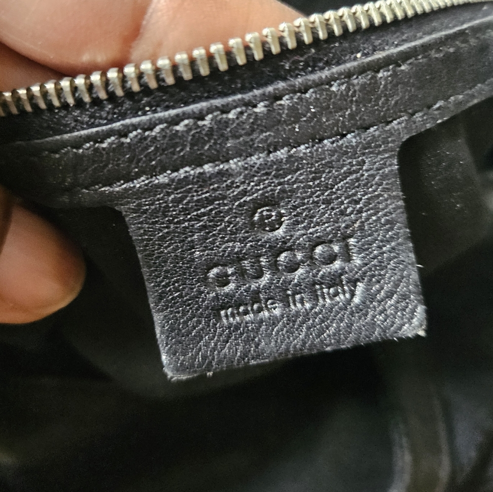 🔥SOLD🔥GUCCI Black GG Fabric Medium Babouska Indy Top Handle Bag - Picture 13 of 17